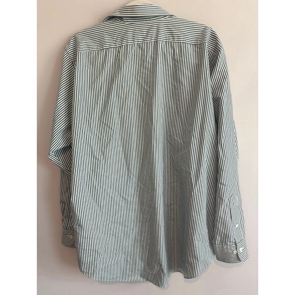Lauren Ralph Lauren Classic Fit Striped Long Sleeve Button Down Green 16 1/2 - Picture 4 of 5